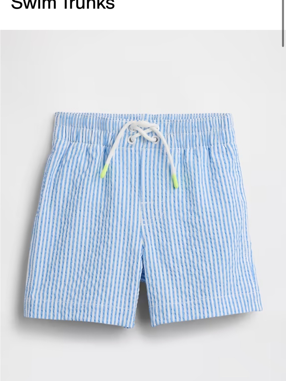 GAP Light Blue and White Striped Kids Swim Trunks Seersucker - NWT 18-24 Months